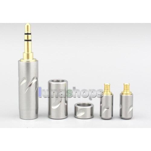 LN007063 High Quality Stainless Steel 3.5mm 2.5mm 4.4mm + Splitter + Slider + A2DC Pins Kits Male Custom DIY Adapter Plugs
