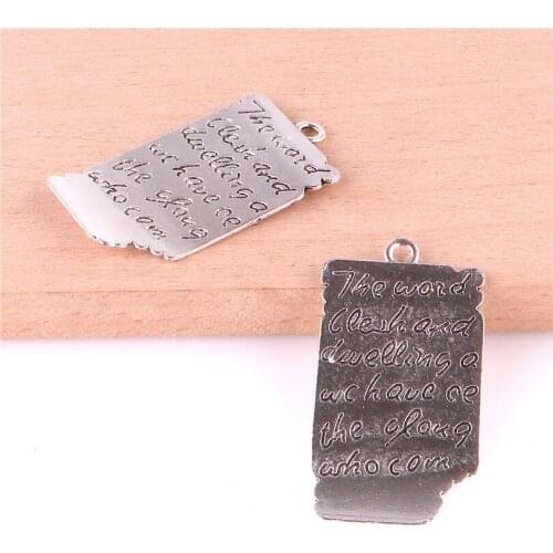 2pcs 22*38mm Trendy Alloy Tag Pendants Antique Silver Geometric Charms DIY Handmade Pendant For Jewelry Making 23330