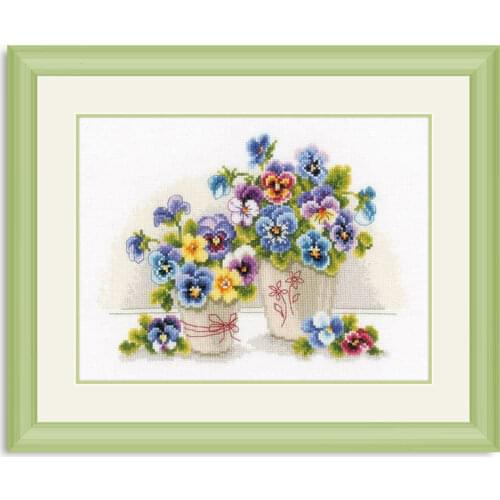 Fishxx Threads Printed on fabric Counted Chinese Cross Stitch Kits set Embroidery Needlework Pretty small flower