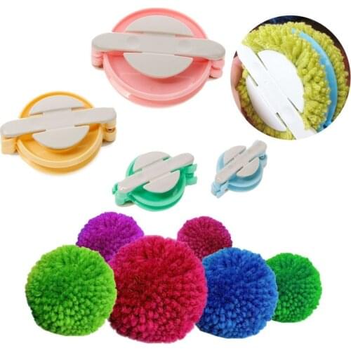 4 Sizes Pompom Pom-pom Maker for Fluff Ball Weaver Needle Craft DIY Wool Knitting Craft Tool Set Fluff Ball Weaver Needle Tool
