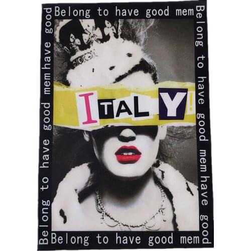 Patch Patches ITALY Women 28CM Iron Ons Stickers for Clothes Heat Tranfer Clothing Accessories Embroidery Pattern Free Shipping