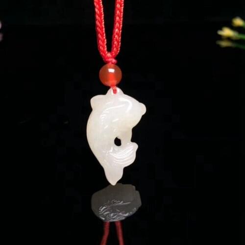 Natural Hetian jade Little carp Man and Woman neck accessories jade Pendant
