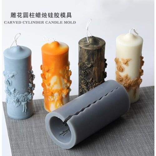 New Carved Cylindrical Candle Mold Scented Candle Mold for candle making DIY candle Home decor