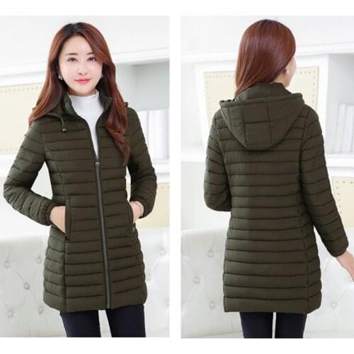 New Autumn Winter Women Warm Oversize Light Parka Jacket Coat Vintage Khaki Cotton Outwear Female Casual Loose Long Overcoats