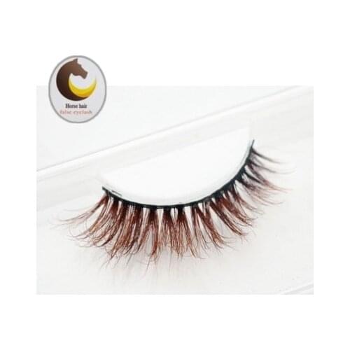 3D Mink Fake eyelashes horse hair false eyelashes cross brown false lashesmakeup natural tail slightly long section of a large