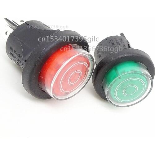 25MM Large current push switch 16A 250V round button self-locking reset with lamp 220V 15A power supply switch ON-OFF Rocker