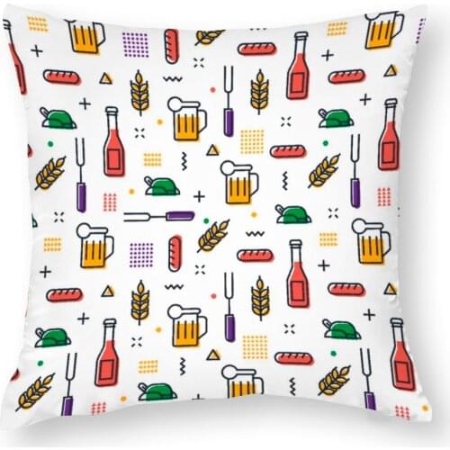 Personalized customization Oktoberfest Memphis Style Pattern Decorative Pillow Case Kids Printed Cushion Cover For Home Decor