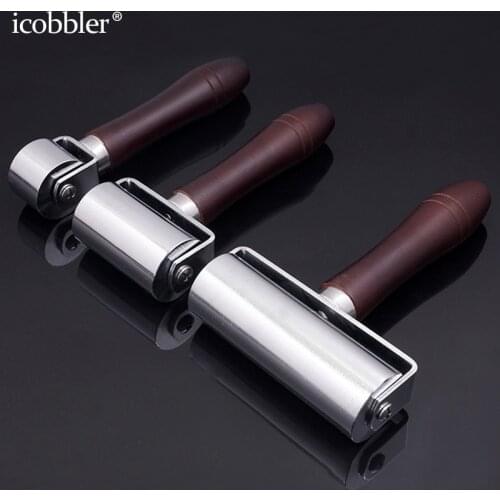 Platen Tool for Leathercraft Leather Press Edge Creaser Smoother Stamping Roller Leather Glue Laminating Roller Steel Iron Roll