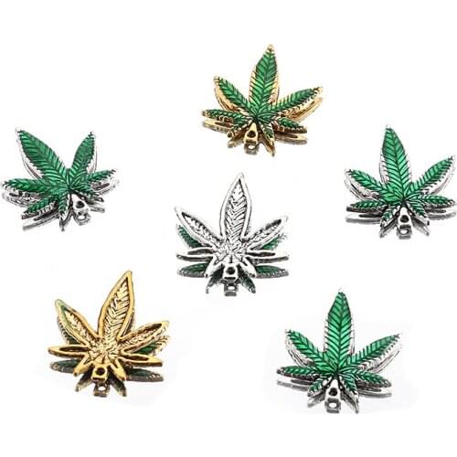 10PCS 25*22mm Tibetan Silver/Golden Color Maple Leaf Charms Pendant For Jewelry Making Necklace Bracelet DIY Accessories