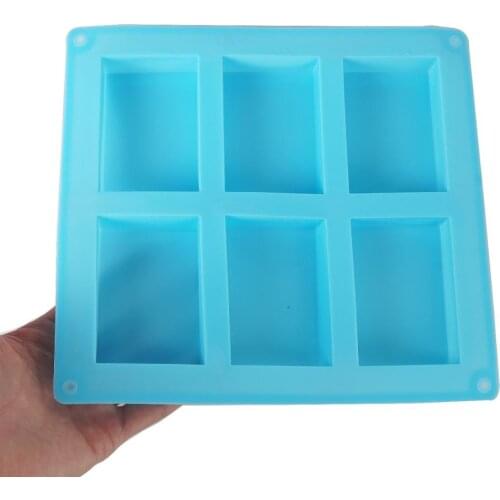 6 Cavities Rectangle Cake Mold Soap Mold Silicone Mold Soap Mould Biscuit Mold Baking Tool 10344550