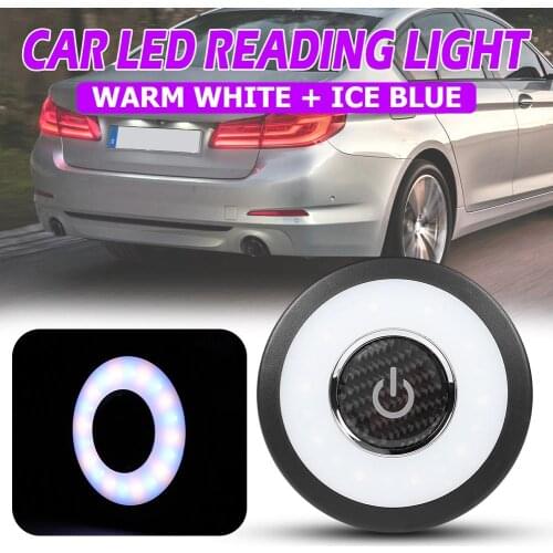 Touch LED Car Interior Light Cordless Dimmable Auto Reading Dome Trunk Lamp Equipped with Double-sided Adhesive USB Wire