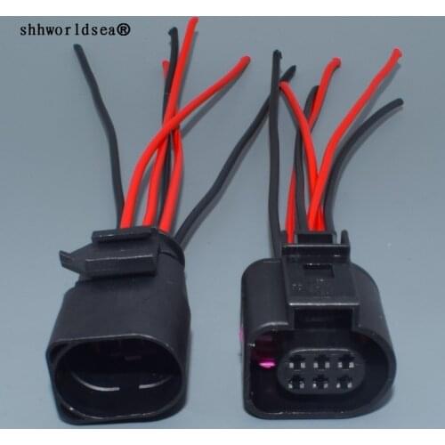 Shhworldsea 3B0973813 1J0973713 Female Male 1.5mm House Connector Throttle Valve Control Element Ignition Coil Plug For VW Audi