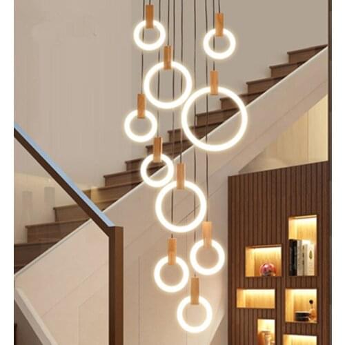 LED Nordic Wooden Iron Acryl Rings DIY LED Lamp LED Light.Pendant Lights.Pendant Lamp.Pendant light For Dinning Room Foyer