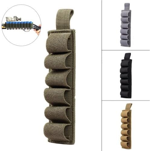Tactical Hunting 12 Gauge Hook Loop 6 Rounds Shell Holder Airsoft Rifle Belt 12 Gauge Holder Ammo Military Gun Accessories MK