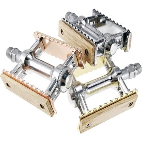 Retro Bicycle Pedal Fixed Gear bearing pedal Floding bike classical Plank pedal MTB CNC Aluminum alloy pedal Shaft diameter 14mm