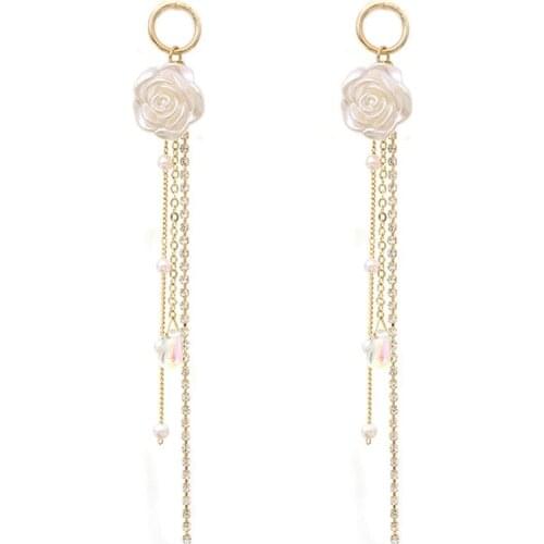 Vintage Women Rose Drop Earrings Bar Long Thread Tassel Drop Earrings For Women Geometric Fashion Jewelry 2020 New
