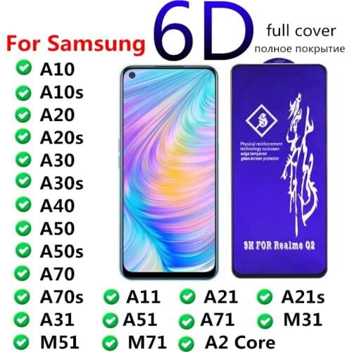 Rinbo 6D Tempered Glass for Samsung A50 A40 A30 A20s A10 A20 Screen Protector for Galaxy A51 A71 A70 M51 M31 M21 A31 A50S A11