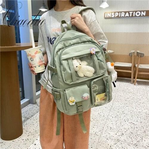 Qiaoduo Women Large Capacity Backpack Waterproof Nylon Female Schoolbag College Laptop Backpacks Kawaii Girl Travel Book Bags