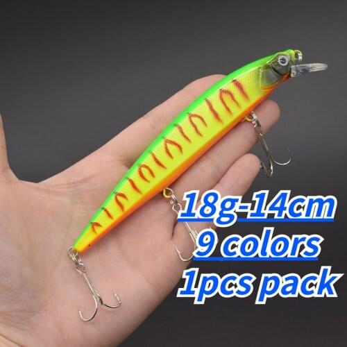 1PCS 18g-14cm Minnow Popper Fishing Lures Bait Bass Carp Fish Lure Artificial Hard Bait Sinking Wobblers Fishing Tackle 18g-14cm