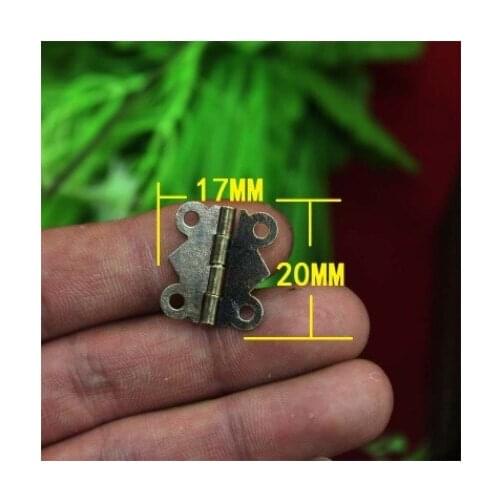 100pcs Door Butt Hinges For Box 4 Holes Antique Bronze 17x20mm