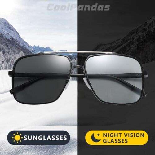 2020 Aluminum Magnesium Square Sunglasses Photochromic Men Women Polarized Sun Glasses Driving UV400 lunettes de soleil homme