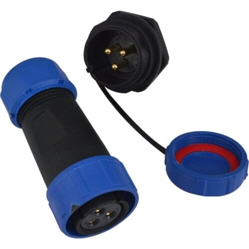 3 Pin 21mm Waterproof Dustproof Aviation Reverse male female Connector Plug and socket XLR Cable Connectors for 7-12MM cable
