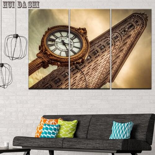 3 Panel wall art painting canvas Print poster custom frame Flatiron Building Manhattan New York living room home decoration