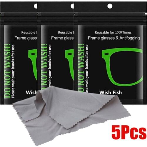 5pcs Reusable Anti-Fog Wipes Glasses Pre-moistened Antifog Lens Cloth Defogger Eyeglass Wipe Prevent Fogging for Glass Mirror