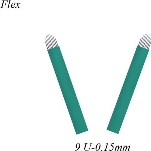 50pcs Microblading Needles Nano 9 U Shape 0.15mm Eyebrow Tattoo Needles Microblades Makeup Pins