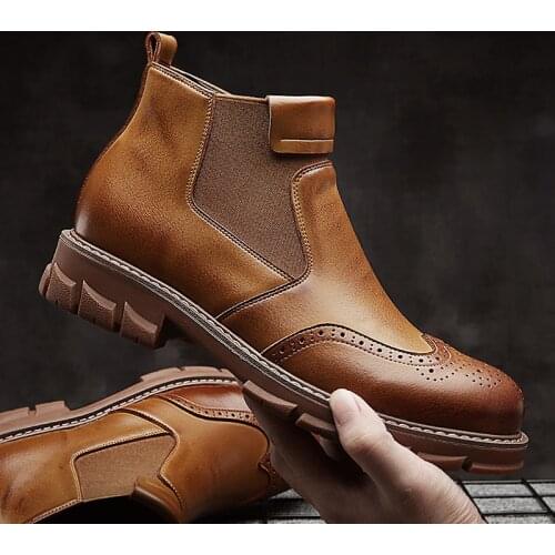 Ankle boots men shoes chelsea boots men genuine leather boots men winter shoes bota masculina chaussure homme мужские ботинки za