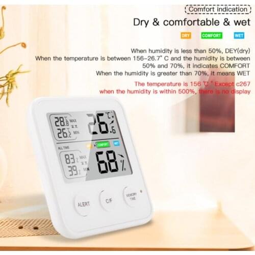 Digital LCD Thermometer Hygrometer Indoor Smart Sensor Humidity Gauge Controler Temperature and Humidity Monitor for Living Room