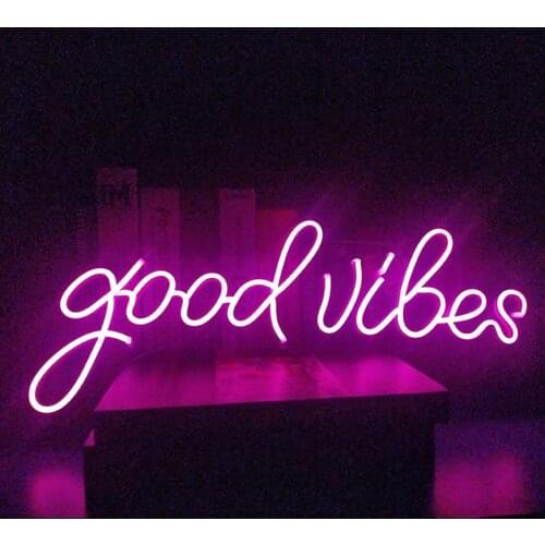 Good Vibes Neon Sign Light Modern Custom Led Flex Personalized Art Bar Pub Club Wall Hanging Flexible Neon Decor for Party Room
