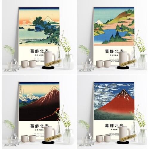 Katsushika Hokusai Fugaku Sanjurokkei Exhibition Canvas Painting Japan Ukiyo-E Museum Retro Poster Print Art Home Room Decor