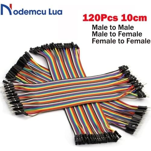 120Pcs 10cm Dupont Line Male to Male Female to Male and Female to Female Jumper Wire Dupont Cable 40Pcs For arduino DIY KIT