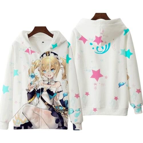Classic Popular Cool Women men Pullovers Game Genshin Impact 3D Hoodies Zip-up High Street Casual 3D Zipper Hooded Sweatshirt
