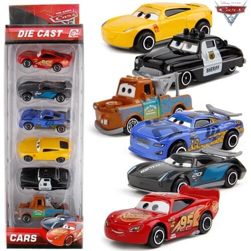 1:64 Disney Pixar Cars 3 Metal Car Toys Lightning McQueen Black Storm Jackson Cars Toy Boys Birthday Christmas Gift