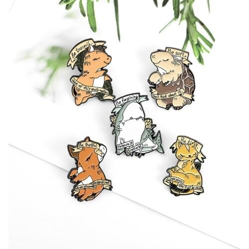 Fashion Personality Cartoon Cute Animals Whales Turtles Dolphin Piglets Cat Suits Enamel Paint Pins Clothes Bags Accessories