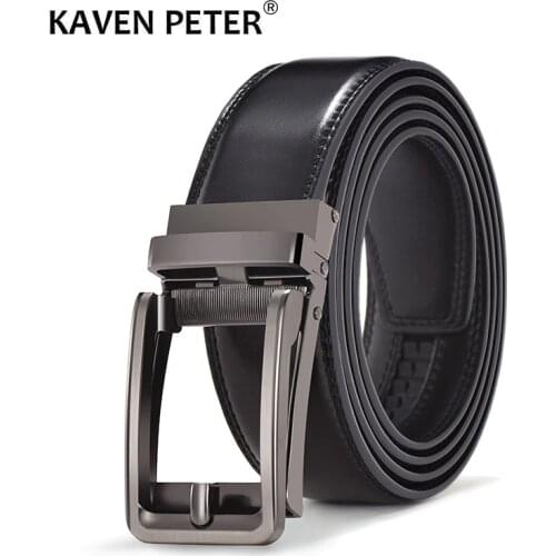 Automatic Buckle Black Belts For Men Fashion Male Genuine Leather Strap Luxury Brand Cummerbunds cinturon hombre