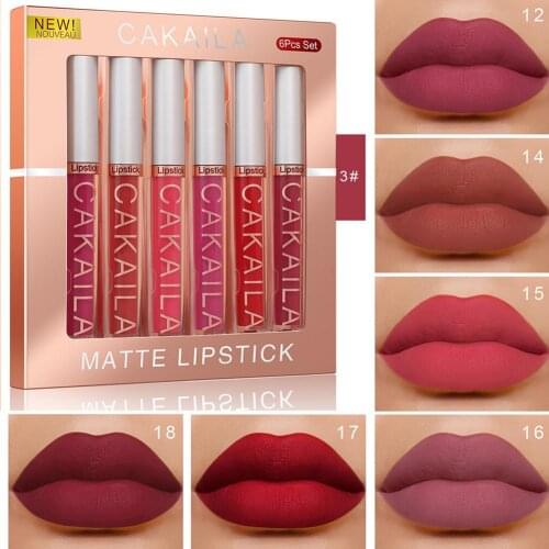 Velvet Matte Liquid Lipstick Set Waterproof Lip Gloss Long Lasting Non-stick Nude Lipstick Women Red Lip Tint Beauty Cosmetic