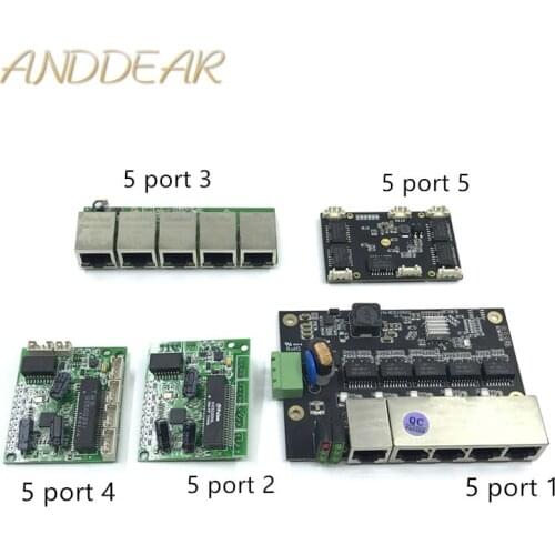 Unmanaged 5port 10/100M industrial Ethernet switch module PCBA board OEM Auto-sensing Ports PCBA board OEM Motherboard
