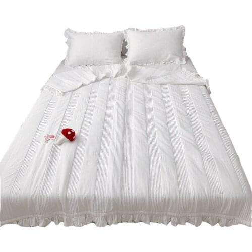 2021New Solid color Pink White Summer quilted bedspreads Blanket Comforter Bed Cover Quilting (Free pillowcase)