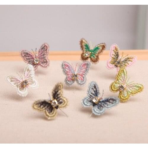 NEW 4PCS/Set 3D Stereoscopic Butterfly Patches Lace Fabric Embroidery Headwear Clothing Sewing Supplies DIY Decorate Accessories