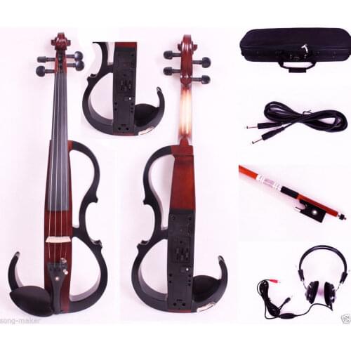 New 4/4 Electric Violin Solid wood Powerful Sound Big jack Small jack Master #1
