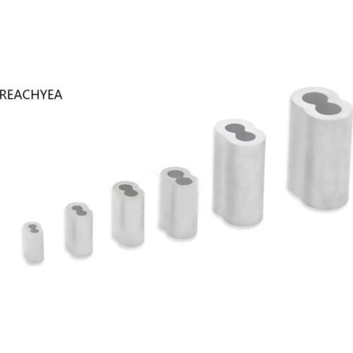 For Sale!1-1.2-1.5-2-2.5-3-4-5-6-8-10-12MM 8 Shape Aluminum Wire Rope Ferrules Crimping Sleeves Clamps Clips Wire Cable Fittings