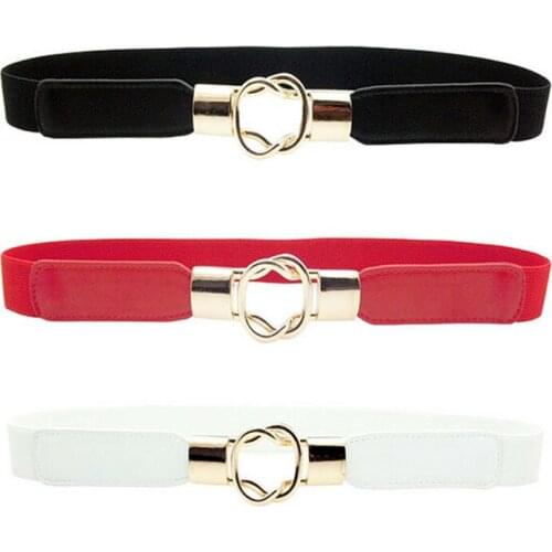 3 Colors Wide Elastic Stretch Waist Belt For Women Dress Women Buckle Waistband Fashion Stretch Women Belts