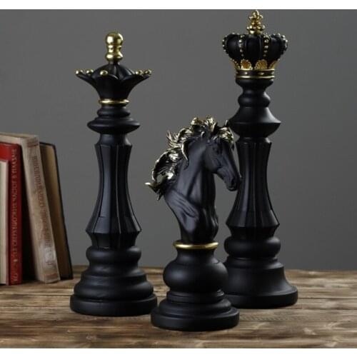 Resin Chess Pieces Board Games Accessories International Chess Figurines Retro Home Decor Simple Modern Chessmen Ornaments