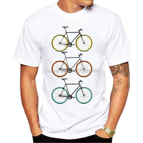 I Love Fixed Gear Bikes Print T-Shirt Summer Men Short Sleeve Funny Bicycles Design White Casual Tops Vintage Hip Hop Boy Tee