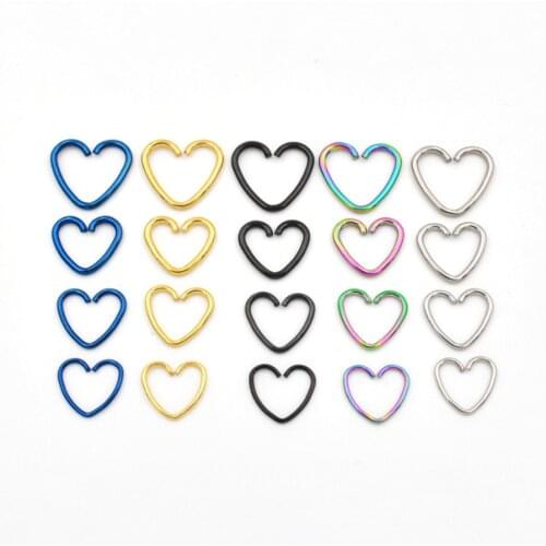 316L stainless steel heart-shaped earrings love ear clip human body piercing peach heart nose nails heart-shaped nose ring