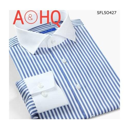Smart Five Pactch Striped Shirt Men Long Sleeves Slim Fit England Windsor collar Dress Shirt Formal Business 2021 Autumn