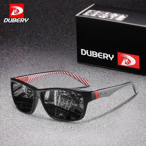 DUBERY Fashion Square Polarized Sunglasses for Men/Women UV Protection Ultra Light Classic Rectangular Mirrored Sun Glasses